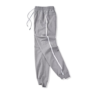 Pantalones de chándal de algodón 100% personalizados para hombre al por mayor, pantalones de chándal informales deportivos, diseño de rayas laterales, cintura media, cordón liso teñido - Product Image 4