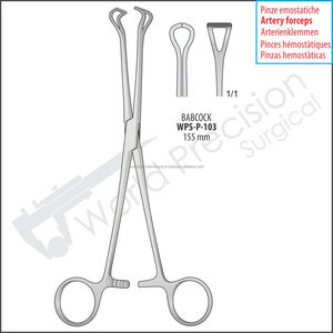 คีมหนีบหลอดเลือดแดงบาบค็อก สแตนเลสสตีล สำหรับหนีบเนื้อเยื่อ ใช้ซ้ำได้ อุปกรณ์ผ่าตัดกระดูกและข้อ ชุดผ่าตัดหู คอ จมูก สำหรับโรงพยาบาล - Product Image 2