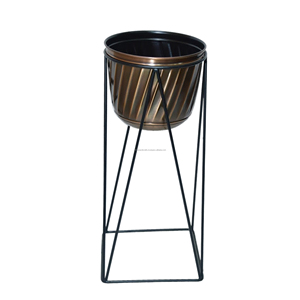 Wholesale Price Metal Standing Planter Brown Powder Coated Finish for Bedroom Dining Room Office Decor - Product Image 3