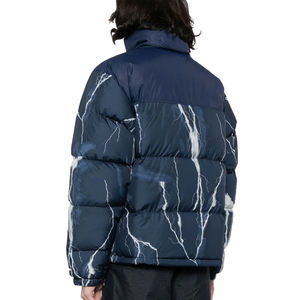Chaqueta acolchada bomber burbuja con capucha impermeable de calle alta con diseño OEM personalizado para hombre invierno con cuello levantado y posición de logotipo frontal - Product Image 3