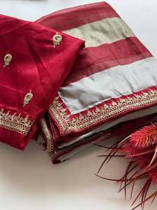 SHIV FASHION Designer Premium Tissus Organza Sarees Broderie de Fil et de Sequins Mode Traditionnelle Indienne et Pakistanaise Mariages et Festivals - Product Image 4