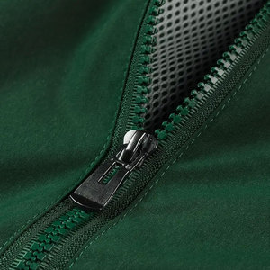 Veste universitaire respirante enduite, vert forêt, laine et blanc, unisexe, automne, col montant, logo frontal, baseball - Product Image 6
