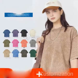 Flocon de neige lavé t-shirts nouvelle mode confortable et tendance coton flocon de neige lavé t-shirts - Product Image 6