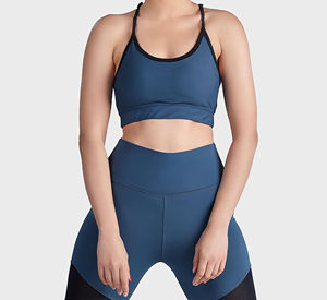 Soutien-gorge de sport pour femme sur mesure, dos nu, maintien moyen, yoga, cousu, personnalisé, décontracté, anti-rides, respirant - Product Image 2