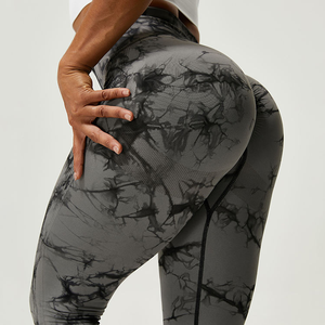 Leggings de yoga sin costuras para mujer con logotipo personalizado y cintura alta para gimnasio - Product Image 2