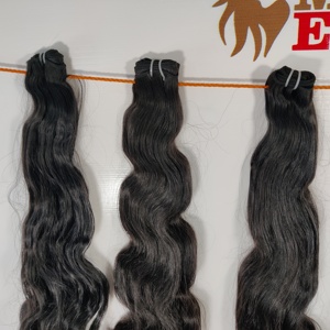 Non traité naturel vierge faisceaux cheveux lâche vague profonde Bodywave noir couleur Machine Double trame tissage Extensions de cheveux humains - Product Image 3