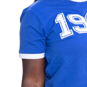 Camiseta Azul de la Hermandad 1920 con Bordado Blanco, Unisex, Holgada, de Punto, de Poliéster, Deportiva, para Eventos Griegos y Ocasiones Casuales - Product Image 3