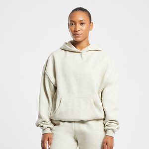 Winter Casual Knitted Oversized Hoodies for Women Streetwear <b>Style</b> Custom Front Logo Printing Breathable Plain Dyed - Product Image 1