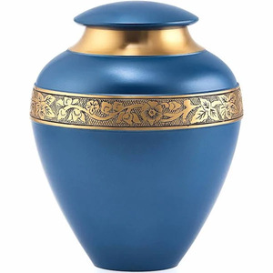 Urne funéraire moderne en laiton massif noir brillant imprimé, avec couleurs et dimensions personnalisées pour la maison, à prix de gros - Product Image 3