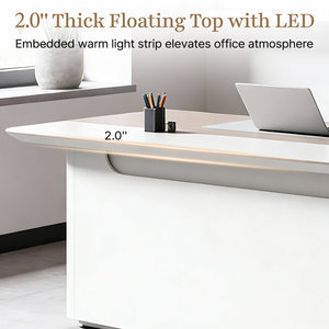 Luxurious Ergonomic <b>L</b>-<b>Shaped</b> Executive <b>Desk</b> <b>DESK</b>-0074 Engineered Wood Computer <b>Desk</b> - Product Image 5