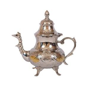 Tetera con estilo martillado de latón puro con asa para servir té, vajilla de café, tetera de Metal con asa grande para Hotel - Product Image 1