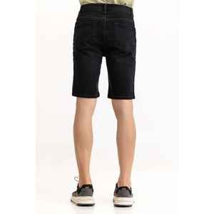 Short en jean basique taille haute MN-SHT-SS23-001 Anthracite avec délavage foncé - Product Image 5