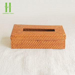 Wholesale High Quality Natural <b>Rattan</b> <b>Tissue</b> <b>Box</b> <b>Cover</b> with Lock Decorative Bathroom Holder Made in Vietnam Custom Logo - Product Image 4