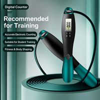 Corde à sauter sans fil avec compteur, corde à sauter lestée 2-en-1 sans corde, compteur numérique, cadeaux pour entraînement de fitness