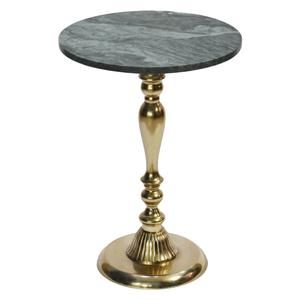 Table ronde moderne en aluminium de haute qualité avec dessus en marbre et fond Table basse ronde en métal fini or pour meubles de maison - Product Image 5