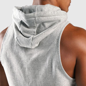 OEM Custom Men's <b>Sleeveless</b> Workout Tank Top Breathable Knitted Gym Training Vest Casual Fitness <b>Hoodie</b> for Bodybuilding - Product Image 6