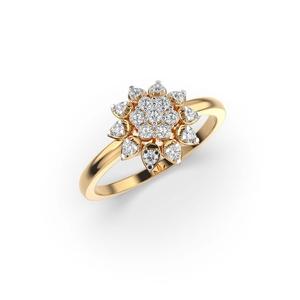 Anillo de diamante redondo para mujer, anillo de diamante cultivado en laboratorio de compromiso de oro blanco, anillo de aniversario de diamante de laboratorio CVD HPHT para regalo de mujer - Product Image 3