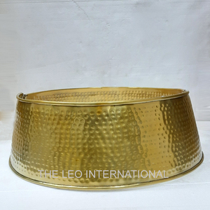 Collar de Árbol de Acero Inoxidable con Textura Martillada, Base para Exteriores, Decoración para el Hogar, Año Nuevo, Navidad, Fiestas - Product Image 2