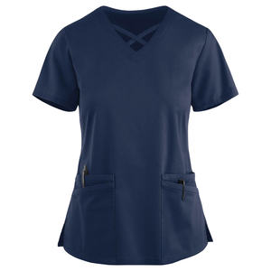 Ensemble de blouses médicales durables et lavables en deux pièces, haut à col en V, pantalon à jambe droite, tenue de travail pour médecin, infirmière, dentiste, vétérinaire, ensembles de blouses médicales - Product Image 1