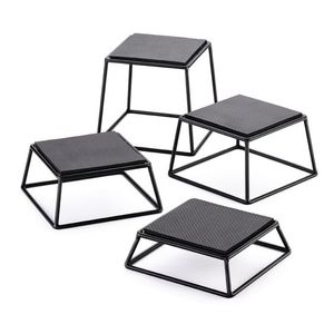 Bộ 5 Vòng đá cẩm thạch và bánh <span class=keywords><strong>pizza</strong></span> sắt phục vụ đứng trong màu đen thanh lịch hoàn thành hoàn hảo phong cách món tráng miệng hiển thị và Bảng trang trí - Product Image 6