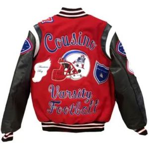 Chaqueta Bomber de béisbol Varsity Letterman para hombre, hecha de mangas de cuero y cuerpo de lana, chaqueta Varsity - Product Image 5