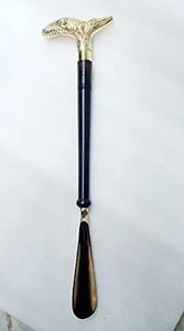 H.M.A Handicrafts Chausse-pied élégant en laiton avec manche en bois et design d'inspiration vintage - Product Image 2