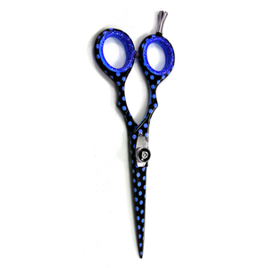Tijeras de peluquero de acero alemán, diseño de punto recubierto negro, tijera de salón, hoja afilada recta, suministros de peluquería para salón de belleza - Product Image 3