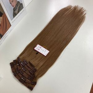 APOHAIR 22 pouces extensions de cheveux vierges Remy vietnamiennes de luxe sans enchevêtrement double clip droit cheveux humains 100g # 3Q - Product Image 5