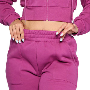 High Quality Winter Casual Women's Short Crop Hoodies <b>Set</b> 100% Cotton Fleece 2 Piece Long <b>Set</b> Reasonable Price Best Selling - Product Image 6