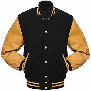 Chaqueta Clásica Estilo Letterman, Tela Suave al Tacto, Capa Cómoda, Cierre de Broches Frontales, para Moda Casual, Viajes al Aire Libre y Uso Diario - Product Image 6