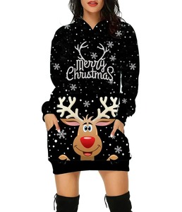 Sudaderas con capucha con hombros caídos personalizadas impresas en 3D, sudaderas con capucha con estilo Premium para mujer, Jersey de algodón 100% transpirable informal - Product Image 3