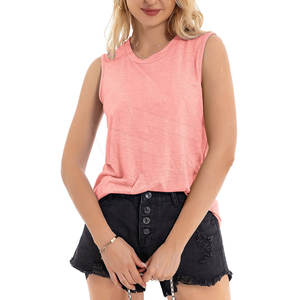 Vente en gros de vêtements de sport pour femmes débardeur sans manches bleu sport personnalisé à la mode grande taille haut pour femme dernier style hauts pour femmes - Product Image 3