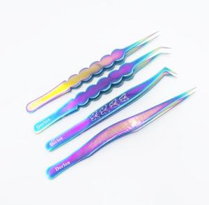 แหนบขนตาสีรุ้งแบบปรับแต่งได้ตามต้องการโลโก้ส่วนตัว45องศา90องศาแหนบ dorlon - Product Image 1