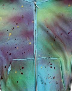 Sudadera con Capucha Extra Grande de Estilo Desgastado con Lavado Ácido Personalizada, Sudadera con Capucha para Hombre con Efecto Desgastado y Decoración de Cremallera - Product Image 3