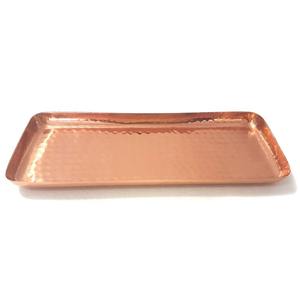Plateau de service rectangulaire martelé en cuivre pur de la meilleure qualité, fait à la main, écologique, plat en métal, accessoire antique pour la maison et la cuisine - Product Image 3