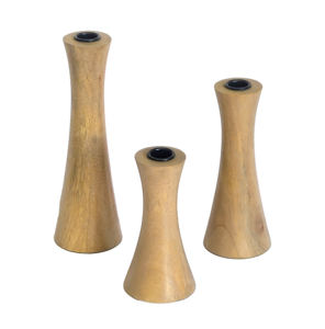 Candelabros de madera de forma personalizada torneados a mano para decoración del hogar abrillantador de Casa de Pilar moderno sostenible - Product Image 2