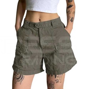 กางเกงคาร์โก้ของผู้หญิงกางเกงขาสั้นเอวกลางระบายอากาศได้ดีดีไซน์ทันสมัยสำหรับผู้หญิงขายส่ง - Product Image 5
