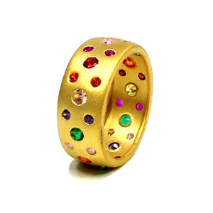 Everyday Wear 925 Sterling Silver Low MOQ Multi Color Gemstones Wedding Wear Fashion <b>Finger</b> <b>Full</b> Band <b>Ring</b> - Product Image 1