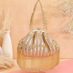 Luxury Classic Casual Fashion Beaded Tassel Batua Bag for Women Bridal Party Purse Traditional Indian Potli Handbag - Product Image 1