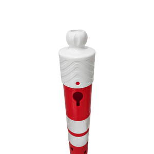 Juego de 10 Postes Delimitadores Rojos con Reflectores Blancos de 120 x 11 cm, Material PE para Seguridad Vial y de Tráfico - Product Image 4