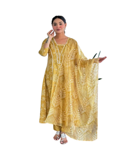 Kurti de Poliéster para Mujer, Estilo Indio Pakistaní, Corte Ajustado, Largo hasta el Suelo, Semicosturado, Diseño Étnico para Fiestas - Product Image 1