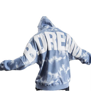 Sweat-shirt à capuche surdimensionné personnalisé pour hommes 100% coton et polyester pour sweat-shirt à imprimé bouffant teint uni pour l'hiver - Product Image 1