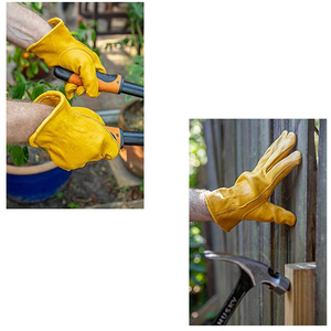 Nouveautés Gants de conducteur de travaux de construction en cuir de vachette grain durable Protection des mains Gants de conduite de travail industriel - Product Image 6