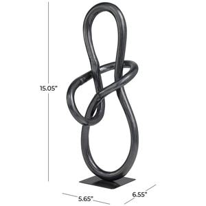 Sculpture en métal noir antique, décoration de table artistique vintage, élégant accent pour la maison ou le bureau, objet décoratif artisanal en provenance d'Inde - Product Image 2