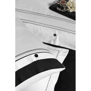 Juego de Ropa de Cama de Lujo de 6 Piezas, Tamaño King, Tela Satén, Funda de Edredón XL, Sábana Ajustable, Fundas de Almohada, Diseño Sólido con Costuras, para Uso Doméstico - Product Image 5