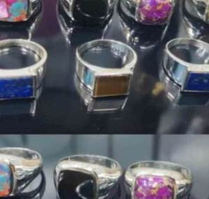 Opale éthiopienne chinoise de grande qualité 12x16mm forme ovale pierre précieuse ensemble de lunette bague en argent bague mince taille américaine 6-18 pour son cadeau - Product Image 4