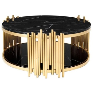 Meubles style salon rond moderne pieds en métal argenté Table d'appoint en métal moderne - Product Image 2