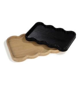 Bandeja de servicio de madera de acacia de alta calidad con asas Bandeja de desayuno de comida de restaurante comercial de calidad superior - Product Image 2
