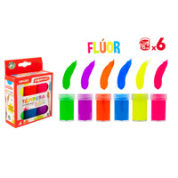 6 bouteilles de fluor Tempera 15ml avec étiquette personnalisée bouchon à vis joint brosse pour emballage carton emballé 2ml capacité 30ml volume