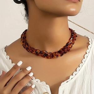 Résine grosse chaîne collier acrylique surdimensionné déclaration bijoux audacieux collier élégant bijoux pour femmes accessoires de fête - Product Image 3